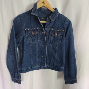 Abercrombie Fitch Denim Jacket Size XL Blue Jean Trucker Styled Jacket